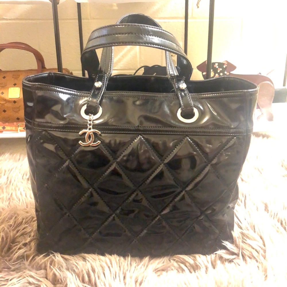 Authentic Chanel Large Patent Tote